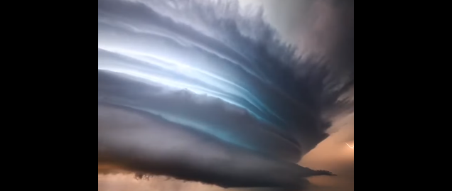 【気象現象】青く光る超巨大積乱雲「スーパーセル」を捉えた衝撃的な映像！